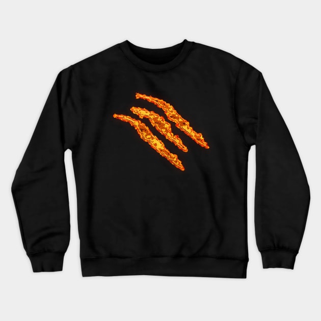 Animal Fire Claw Scratch Mark Digital Art Crewneck Sweatshirt by TeesHood